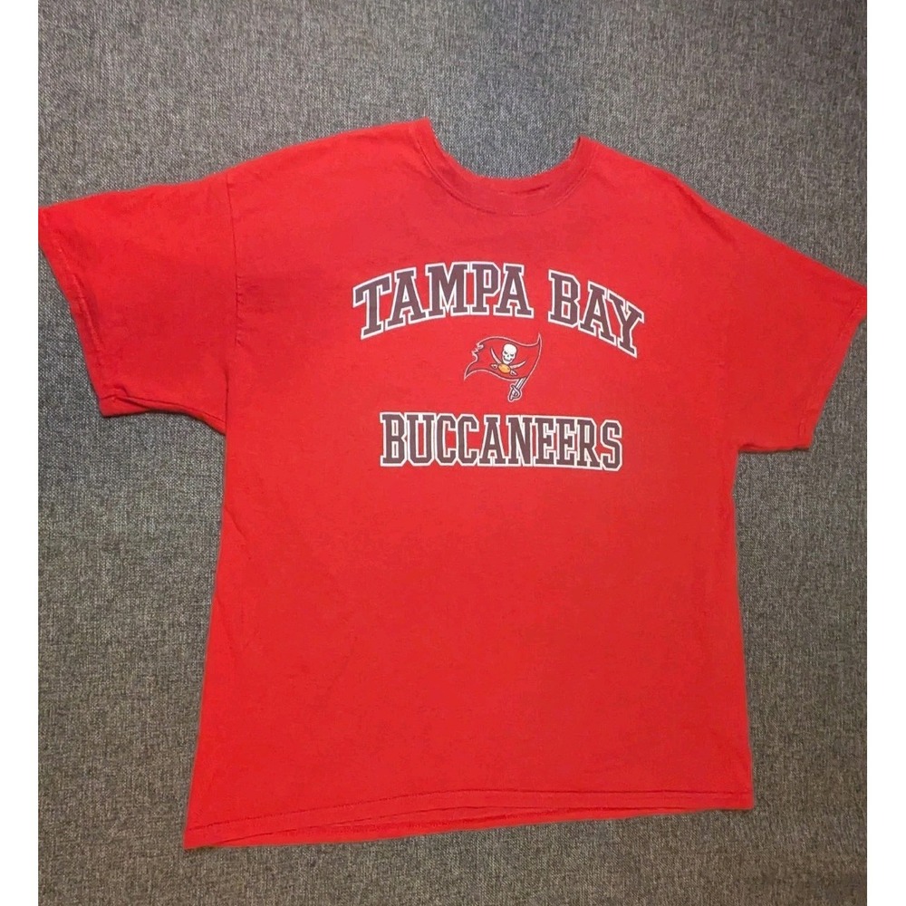 Majestic Tampa Bay Buccaneers T-Shirt Mens Red NFL Football Sports Tee size XL